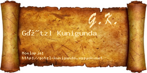Götzl Kunigunda névjegykártya